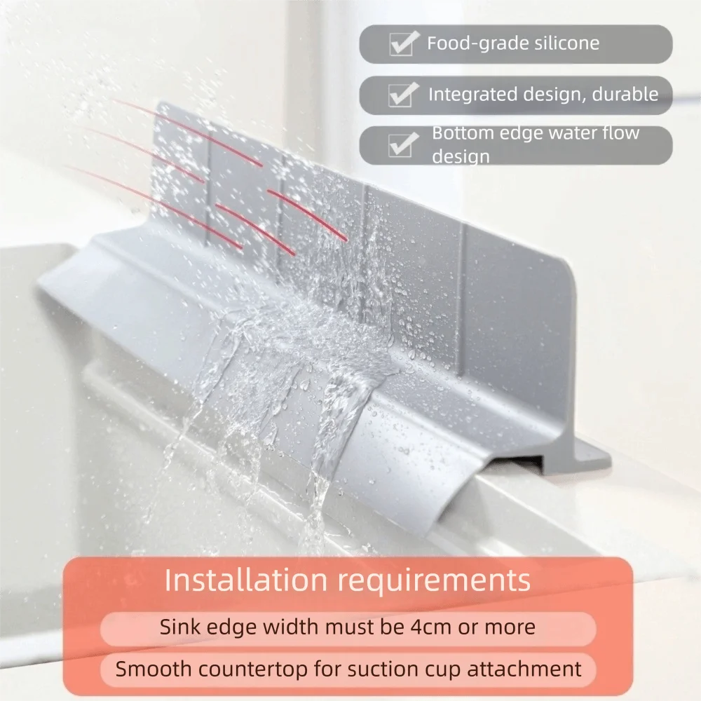 

Силиконовая силиконовая перегородка для раковины, маслостойкая водонепроницаемая защита от брызг, конструкция присоски, гибкий экран, перегородка для воды