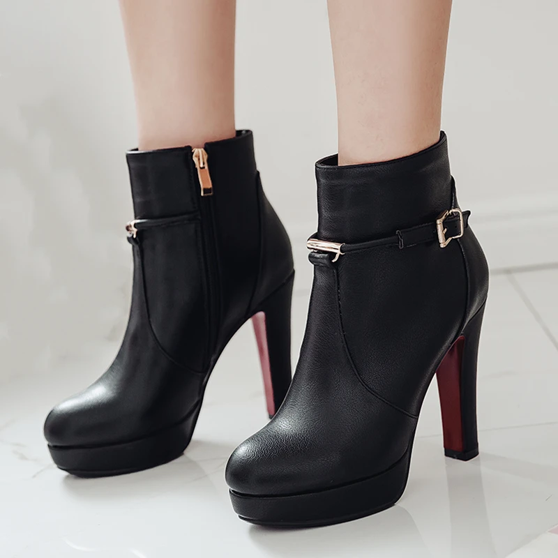 

Брендовые женские ботильоны на платформе, модные элегантные короткие ботинки на высоком каблуке, большой размер на молнии, осень-зима, черные, зеленые женские туфли