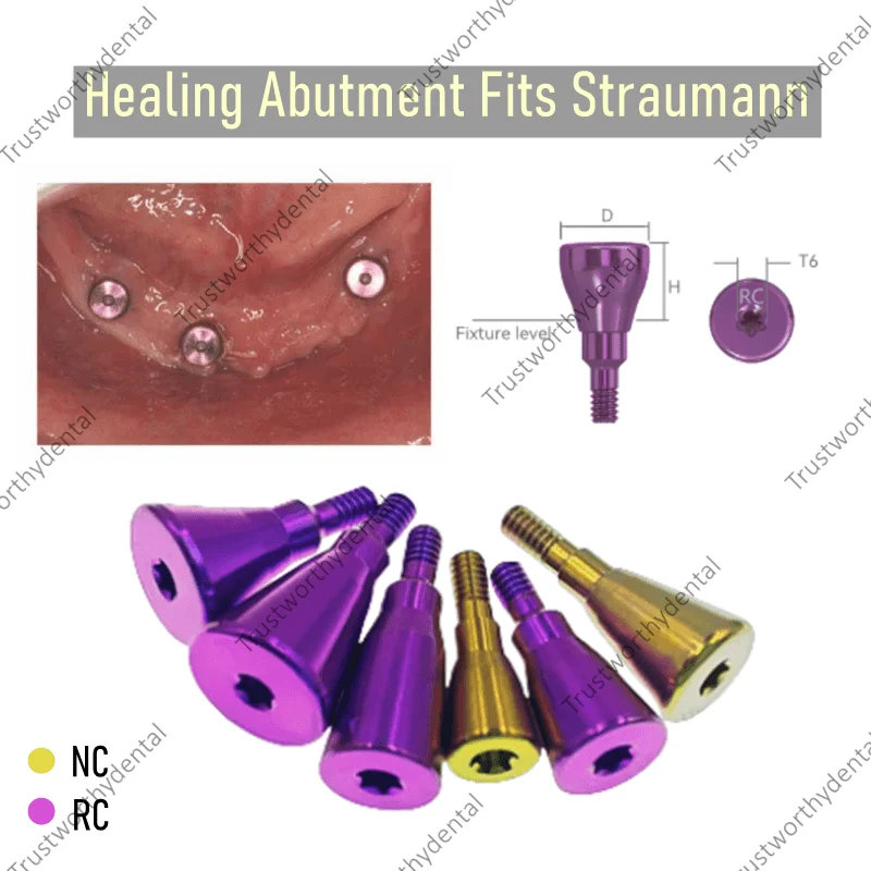 

5Pcs Dental Healing Abutment Cap RC NC Fit Straumannn ITI 4.5/5/6.0 Screw