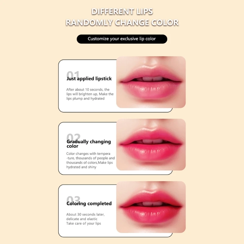 4pcs Moisturizing Lip Balm Color Change With Temperature Lipstick for Women