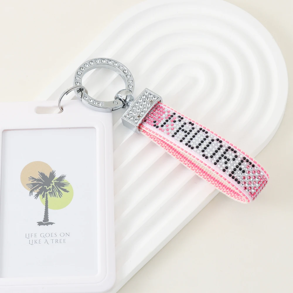 Crystal Rhinestone Lettering Keychain – Elegant Bling Key Holder & Accessory for Keys, Bags & Cards