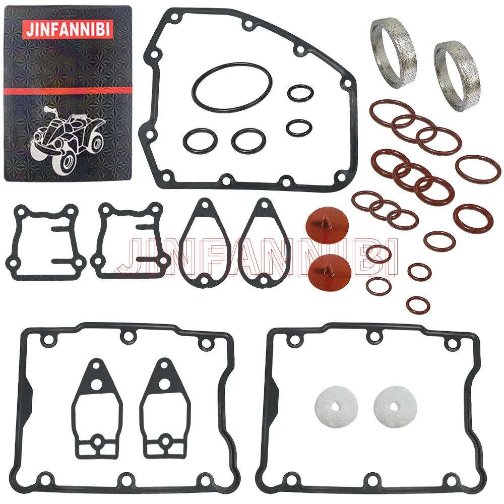 Rocker Box punteria coperchio guarnizione di scarico anello di tenuta Kit Set per Harley TWIN CAM ROAD KING 1999-2000 2001 2002-2006 SOFTAIL FAT BOY