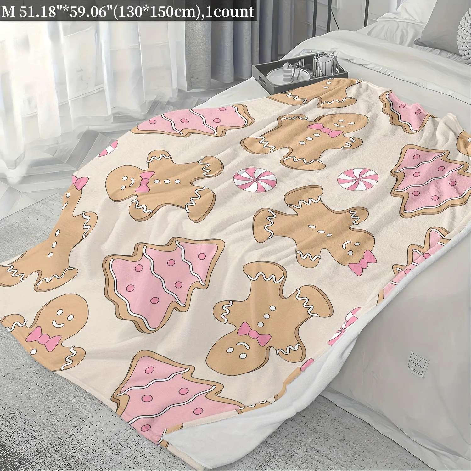 1pc Christmas Multi-Element Pattern Printed Blanket, Comfortable Soft Flannel Throw for Napping - Holiday Gift and Birthday Pres