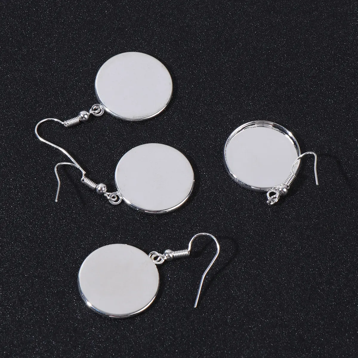 10Pcs Square Earring Setting Trays DIY Iron Earrings Base Trays for Cabochons Gemstones Photo Insert Jewelry Making Accessories
