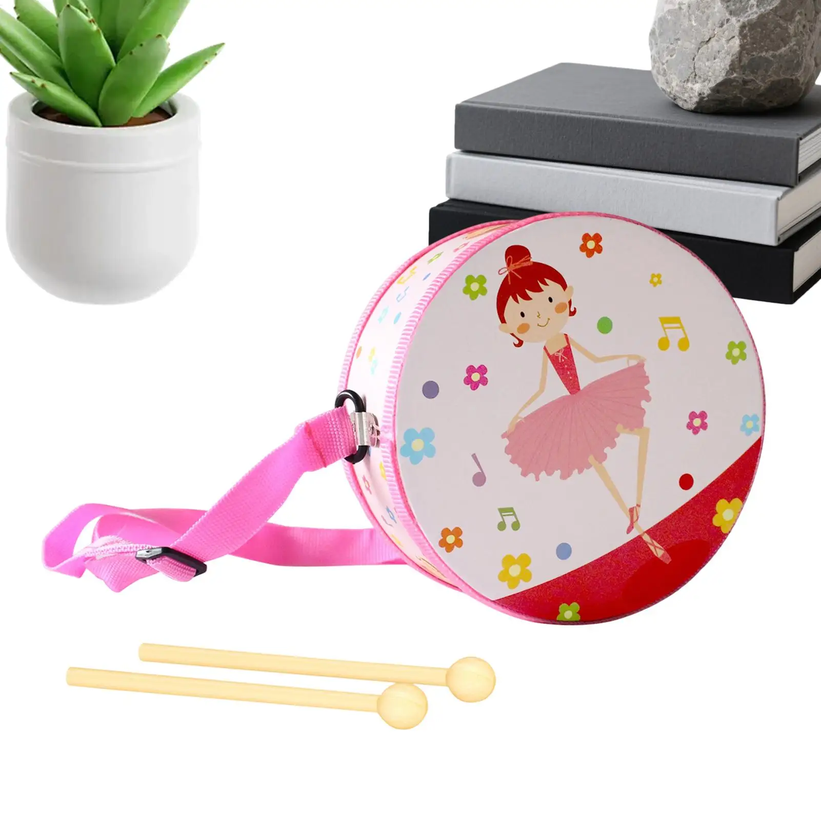 おもちゃのドラムセット 教育用楽器 5.9インチ 調節可能なストラップ おもちゃの楽器セット 2-5歳の男の子と女の子向け 早期