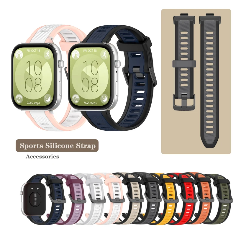 

Sports Silicone Strap For Huawei Watch Fit 3 / 2 / Fit special edition / fit3 fit2 Adjustable Band