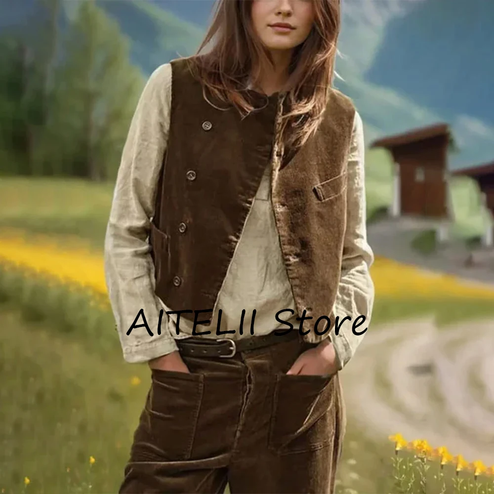 

Женский вельветовый жилет, повседневные женские куртки, модные женские жилеты, элегантное женское пальто, осенние новинки, новая верхняя одежда, камин