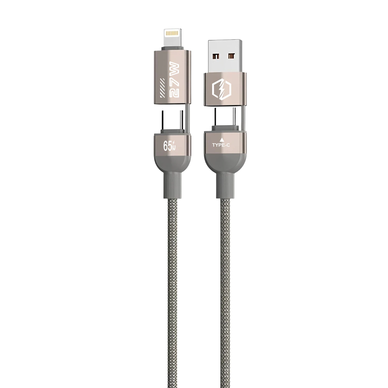 PD 4 in 1 Multi-function Fast Charging Phone Data Cable Cord USB C To Type C For iPhone Samsung Huawei Mobile Phone Cable