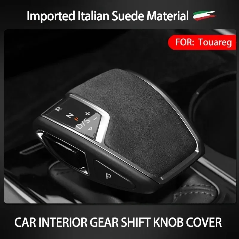 

For Volkswagen Touareg 2019 2020 2021 2022 2023 Suede Car Gear Shift Knob Cover Sticker Auto Center Console Interior Accessories