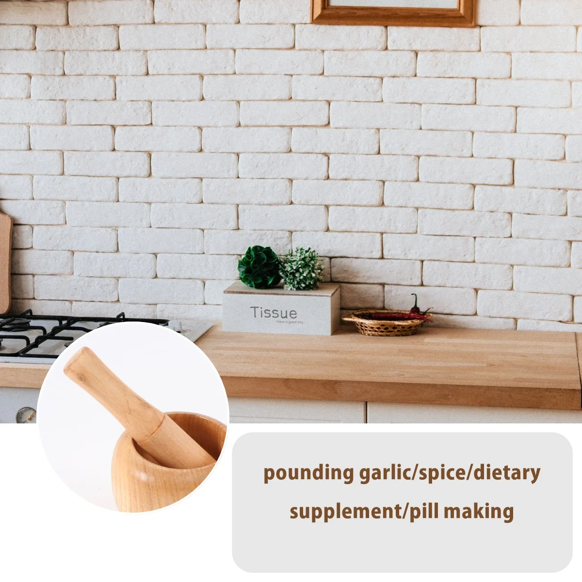 

1 Set 11Cm Garlic Press Pot Pestle Set For Grinding Spices Herbs Kitchen Supplies Modern Design Easy Clean Tool Home