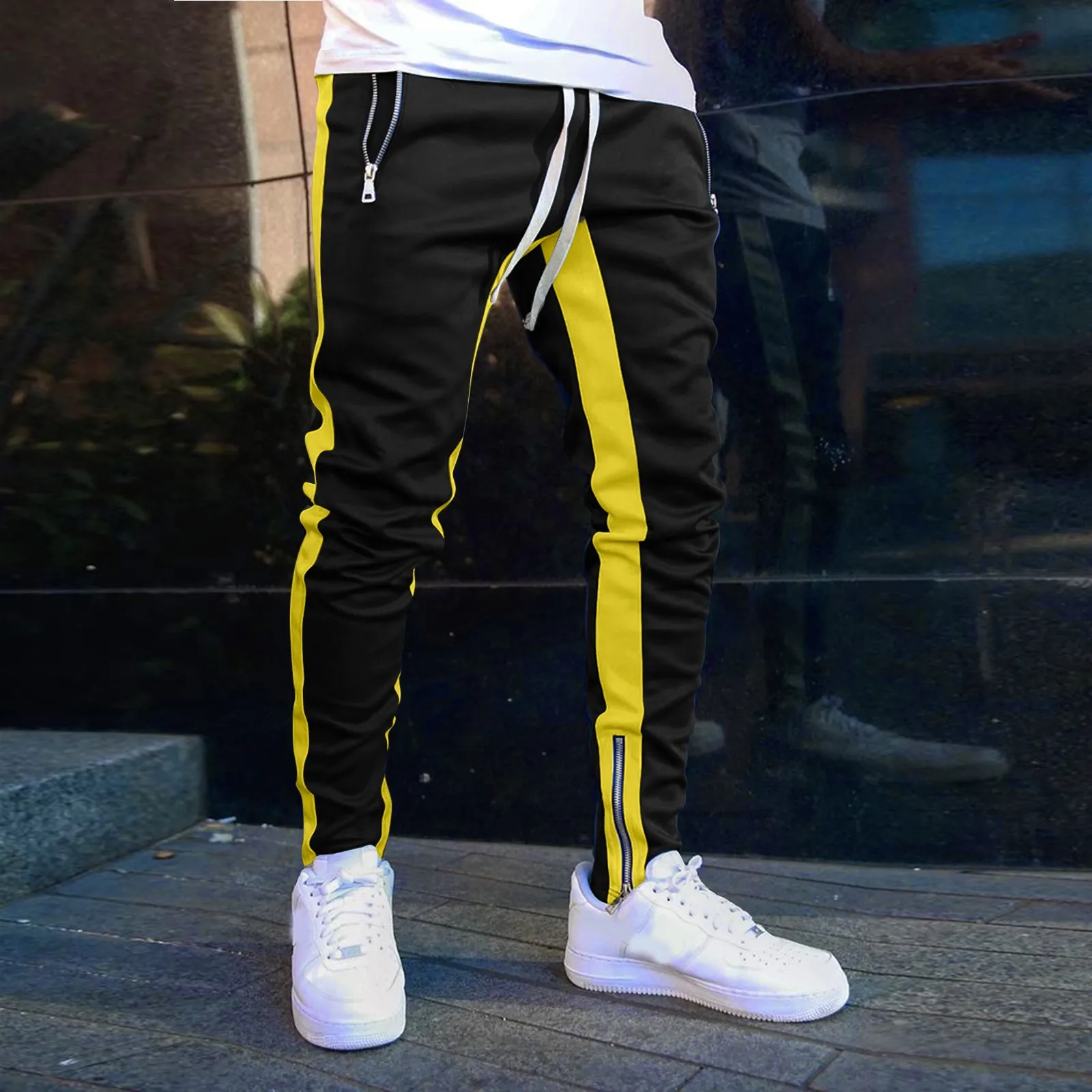 Pantalones informales de moda para hombre, ropa deportiva ajustada, chándales de gimnasio, pantalones de chándal de Hip Hop, nuevos