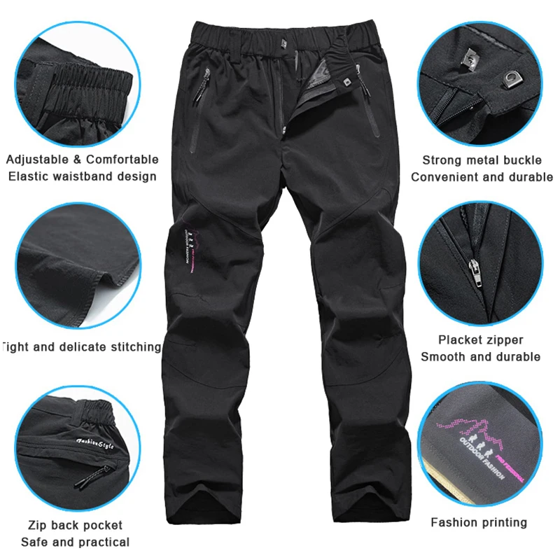 TRVLWEGO Women Summer Trekking Pants Outdoor Running Walking Fishing Elastic Quick Dry Travelling Camping Hiking Trousers