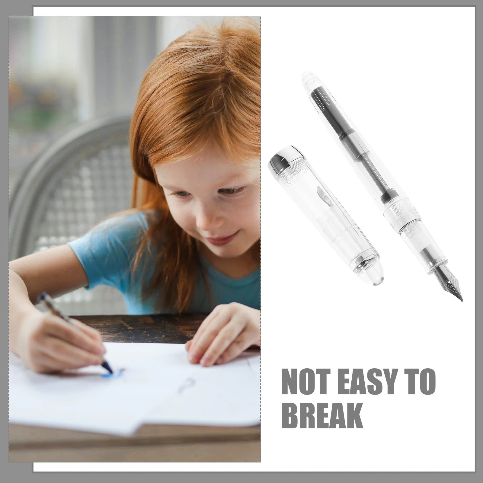 

Fountain Pen Transparent Acrylic Smooth Writing Reusable Calligraphy Ink Style Portable For School Office Business Sign