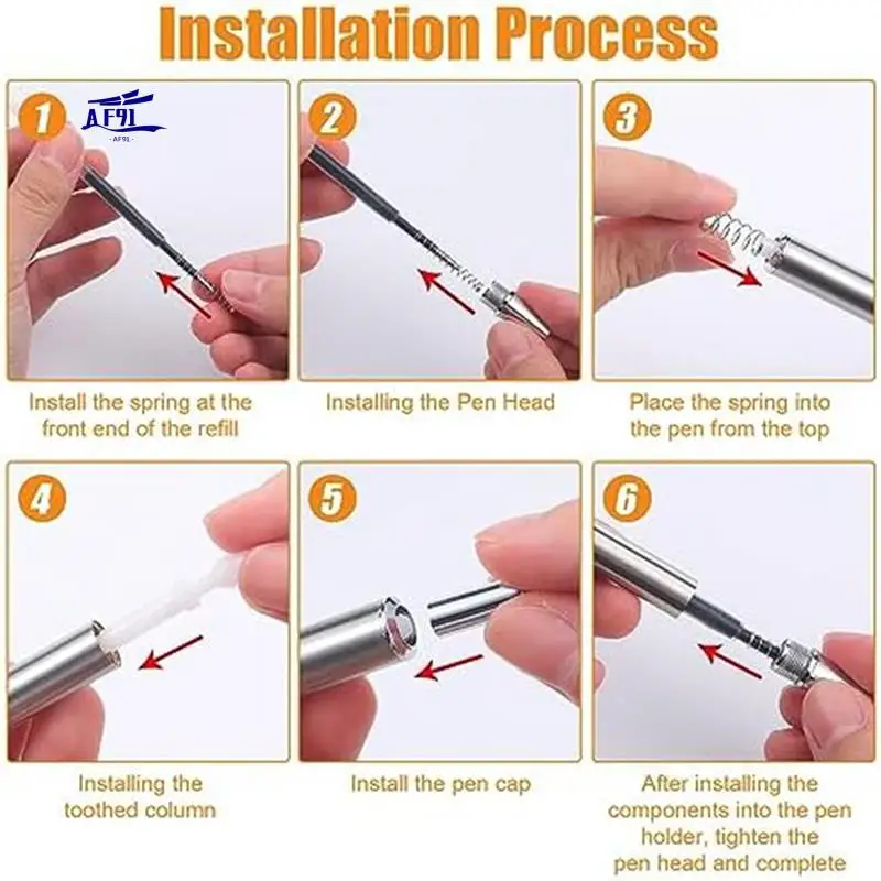 

AF91 - пустые закрывающиеся пакеты для ручек из нержавеющей стали и набор голографических открыток с благодарностью для упаковки блестящих ручек своими руками