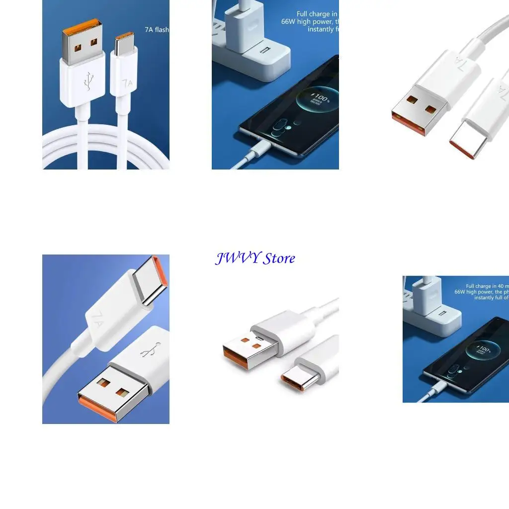 

573A 7A 100W Тип C USB -кабель Super Fast Cable для зарядного шнура для смартфона с конструкцией сплавного порта.