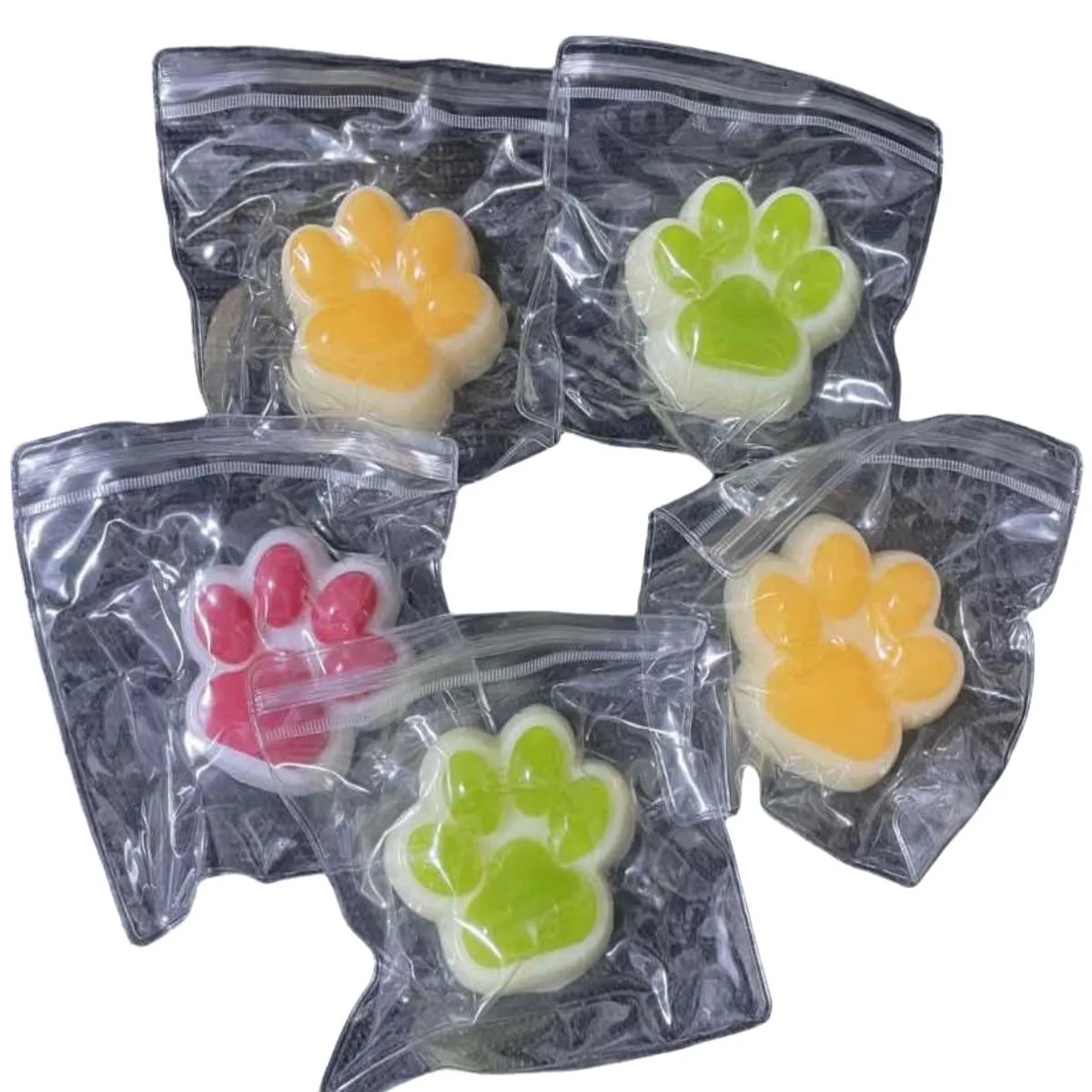 1 Stück Niedliches Katzenpfoten-Quetschspielzeug Weiches Klebriges Stressabbauendes Langsam Zurückfederndes Gel-Quetschspielzeug für Kinder und Erwachsene Squishy Toy