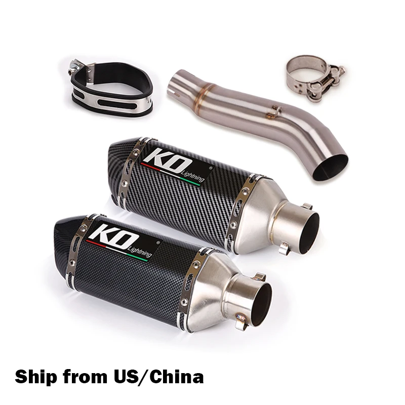 

For Honda CB300R CB250R Motorcycle Exhaust Pipe Stainless Steel Muffler Baffler 51mm Middle Connect Tube With DB Killer Slip On