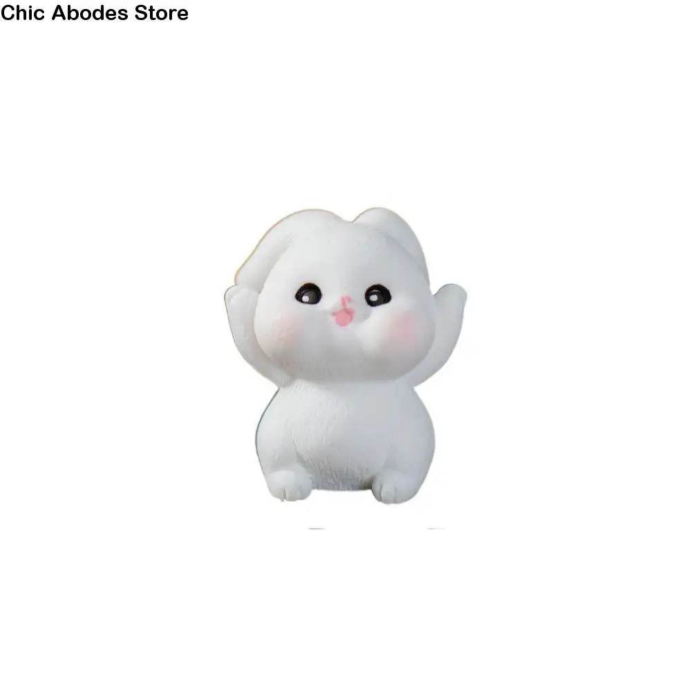 

Creative Micro Landscape Rabbit Figurines Cartoon Handmade Bunny Ornaments Resin Mini Moon Cake Model Outdoor