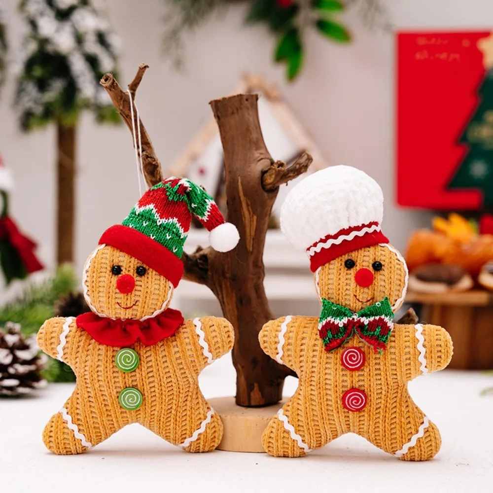 New Creative Gift Gingerbread Man Doll Pendant Telescopic Action Figure Christmas Tree Pendant Tabletop Room Decor