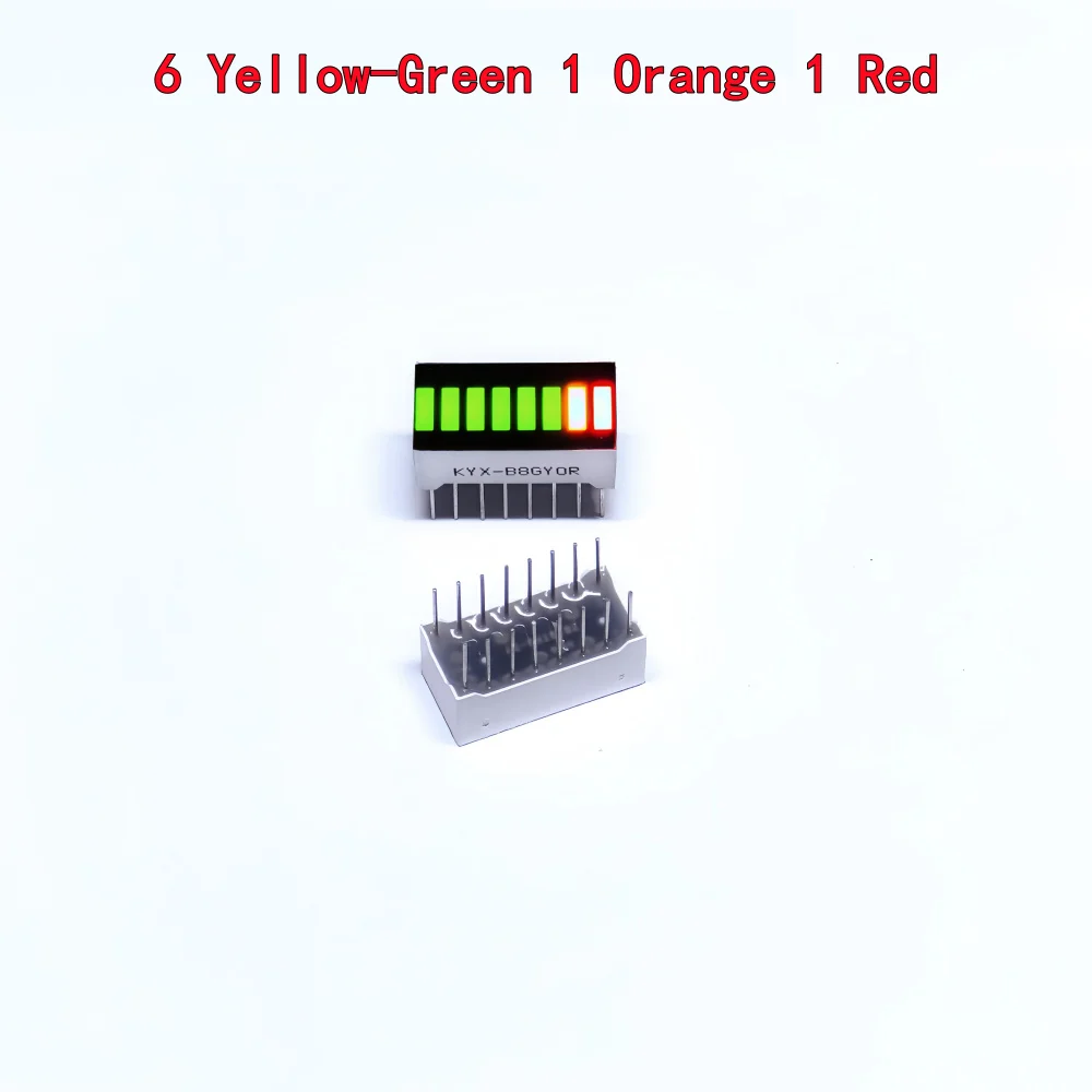 10PCS Ultra Bright LED Display Blue/Green/Red/Orange/Yellow 8 Segment Bar Graph Chart for Mobile Charging Bar-Graph Module DIY