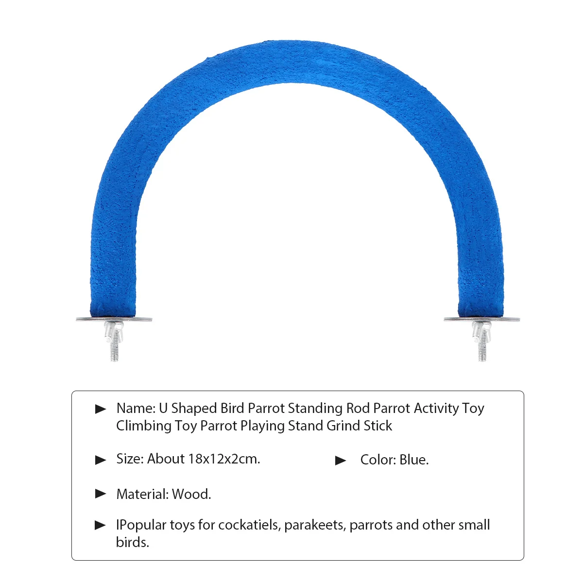 

U Shaped Blue Parrot Grind Stick Standing Rod Bird Climbing Stand for Small Birds Cockatiels Parakeets Parrot Grind Stick
