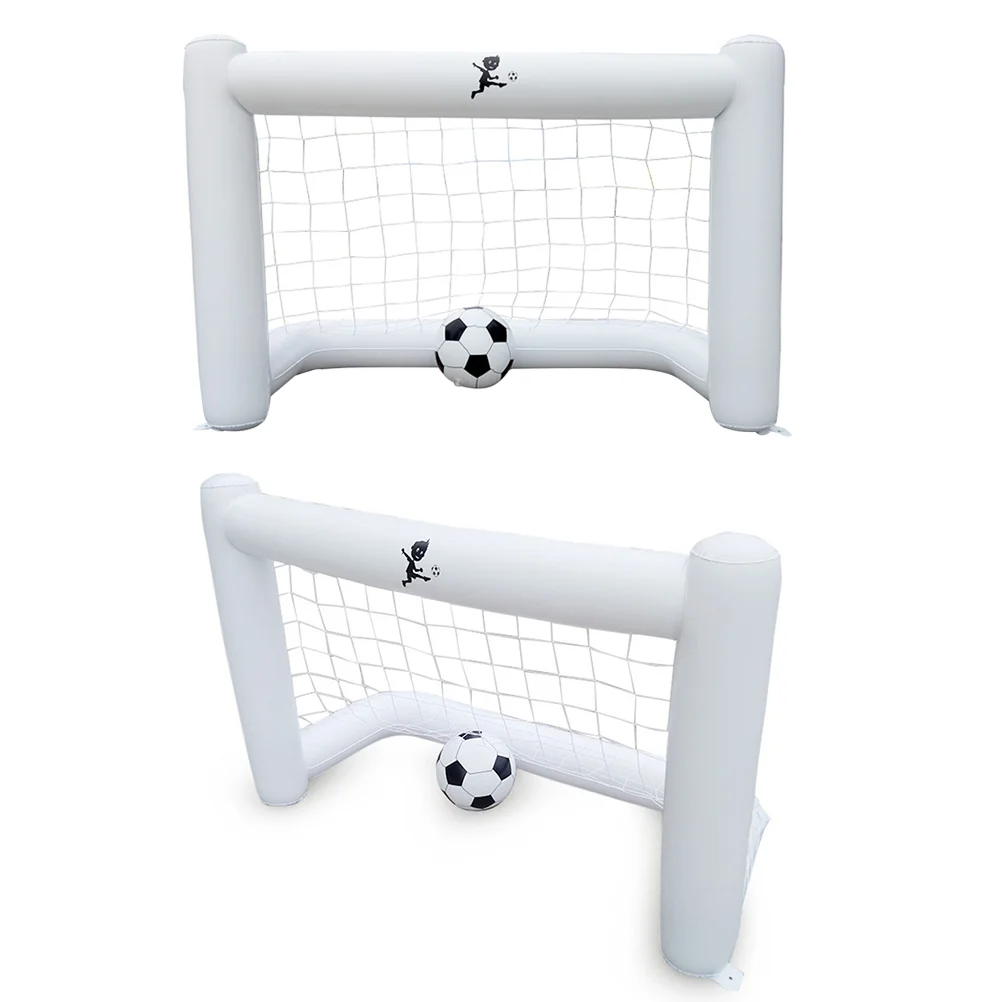 

160 Cm Kids Soccer Ball Inflatable Football Gate with Net Goal White Parent-child