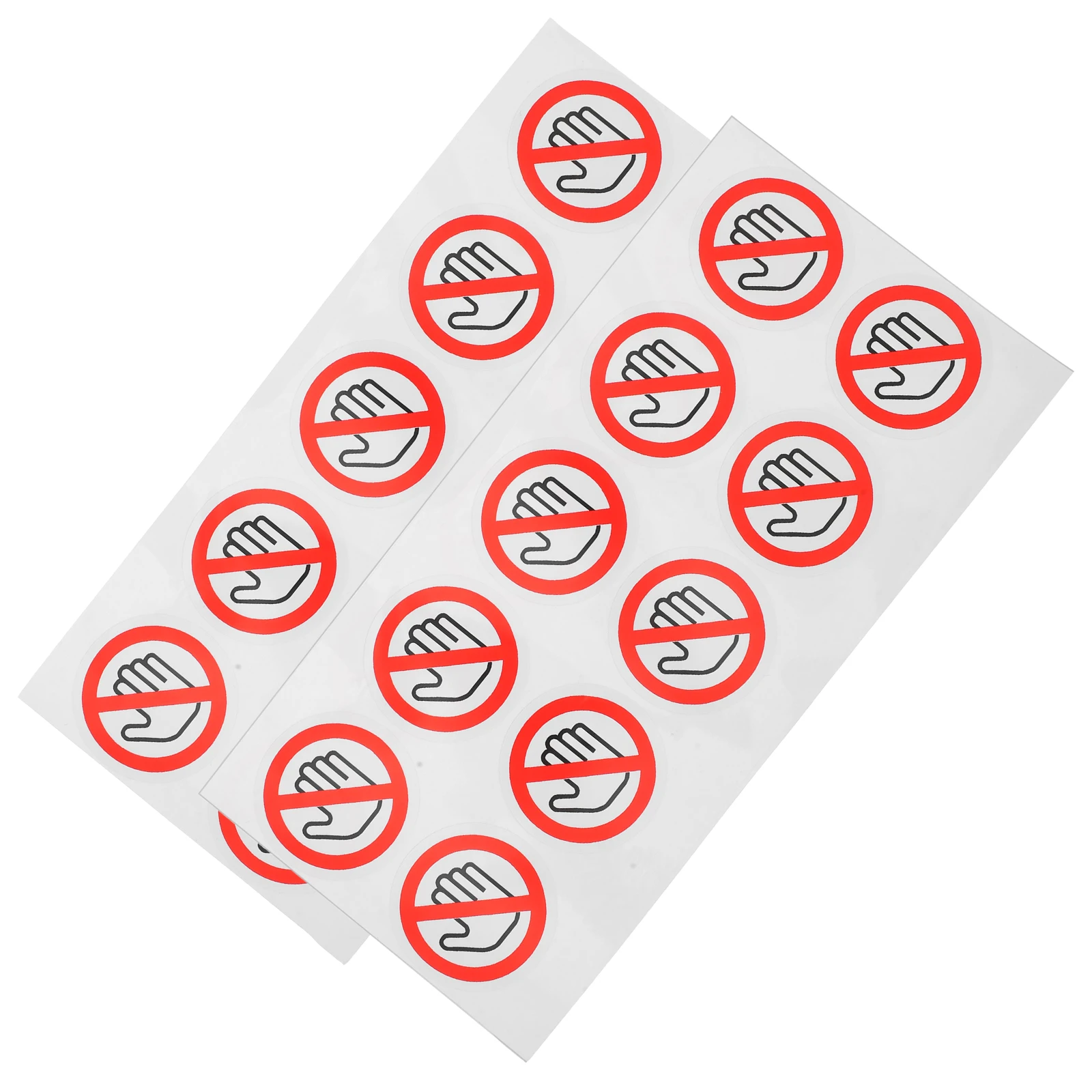 

20 Pcs Water Proof Alert Logo Tag Please Do Not Touch Sticker Pvc Self-adhesive Hands Decal