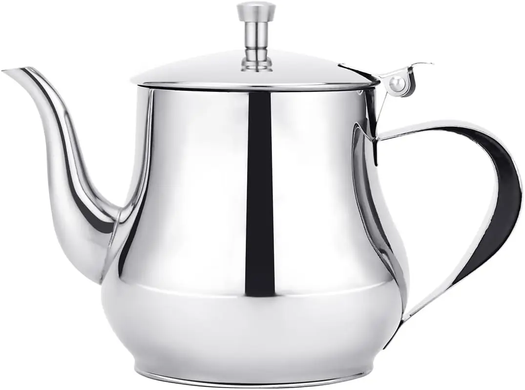 

360ml Stainless Steel Teapot with Drip-Proof Spout, Dishwasher Safe for Tea & Coffee