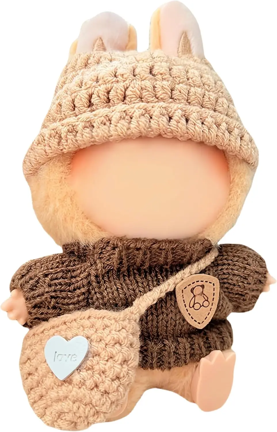 

Doll Clothes Set for 17cm (6.7") Doll, Cute Handmade Outfit with Accessories - Green Fishbone Suit Set+ Hat + Cat Shoulder Bag (