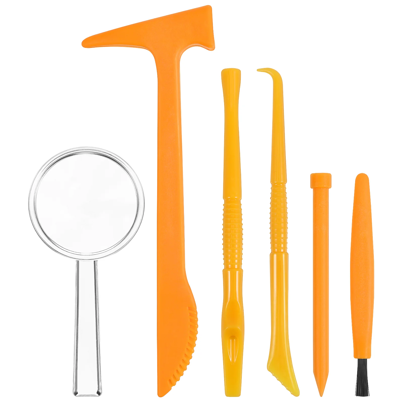 3 Sets Complete Excavation Tool Kit Kids Plastic Archaeological Toys Hammer Scraper Chisel Brush Magnifying Glass Gemstone