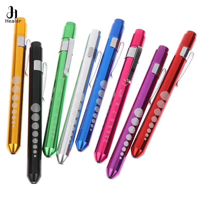 1PC LED Flashlight Work Light First Aid Pen Light Torch Lamp Pupil Gauge Measurement Portable Medical Pen light