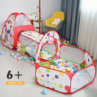 3 in 1 Portable Children's Tent Toys Camping Tent Outdoor Play House with Crawling Tunnel Kids Ball Pool  Children Pop-up Tents