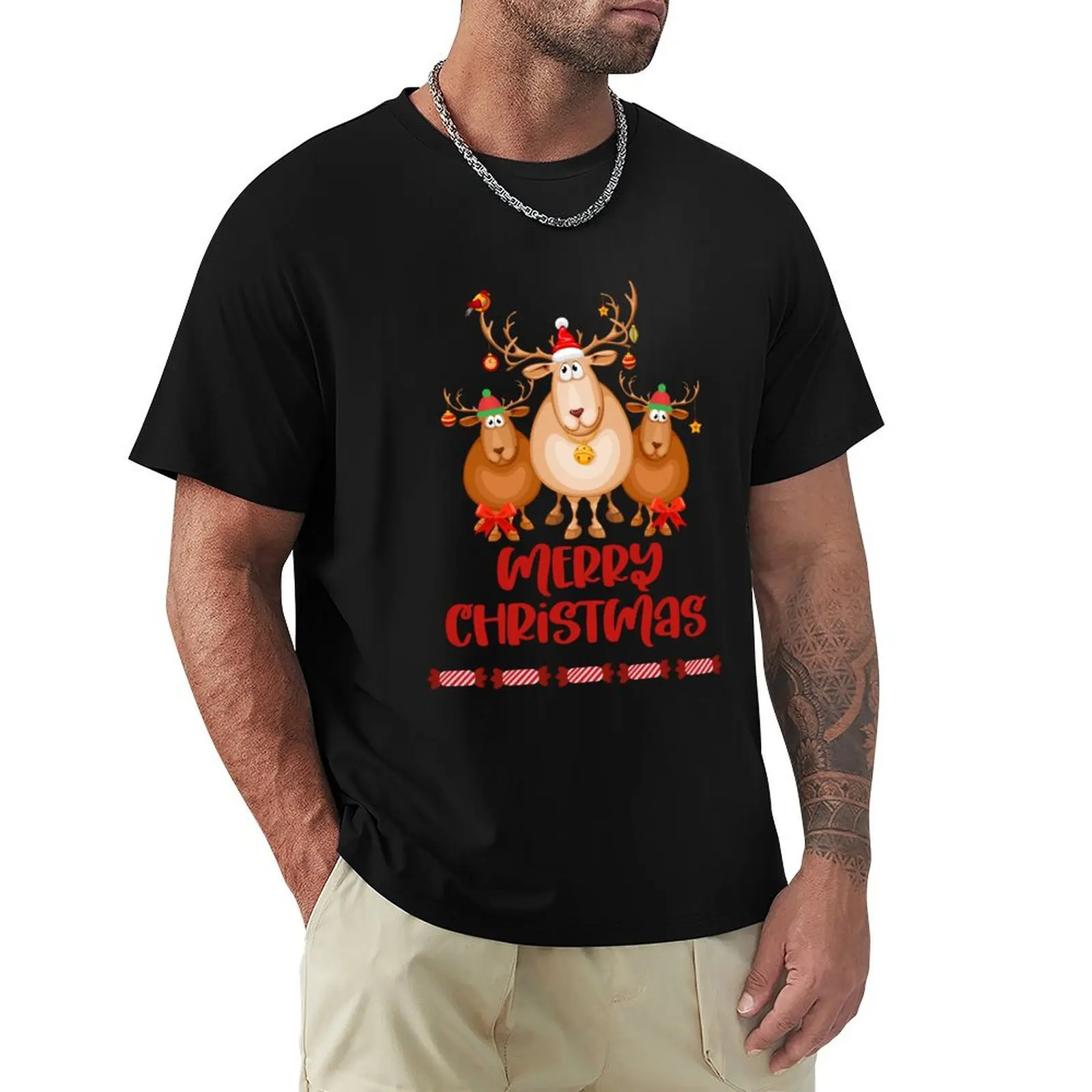

Christmas reindeer T-Shirt Urban Style Casual Short Sleeve Top