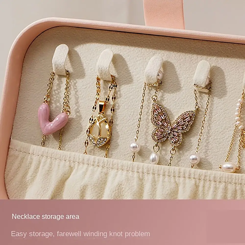 

Velvet Interior Jewelry Storage Box Movable Partition PU Leather Ring Earrings Organizer Anti-oxidation Jewel Case