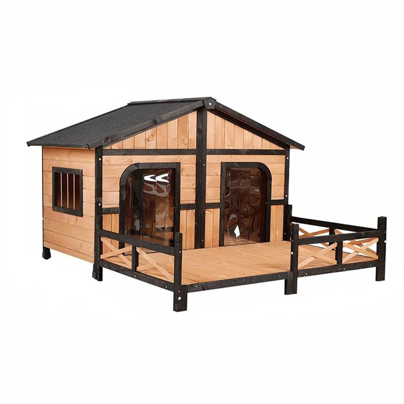 

Modern Animal Cage Solid Wood Opening Roof Dog House for Small Pet House