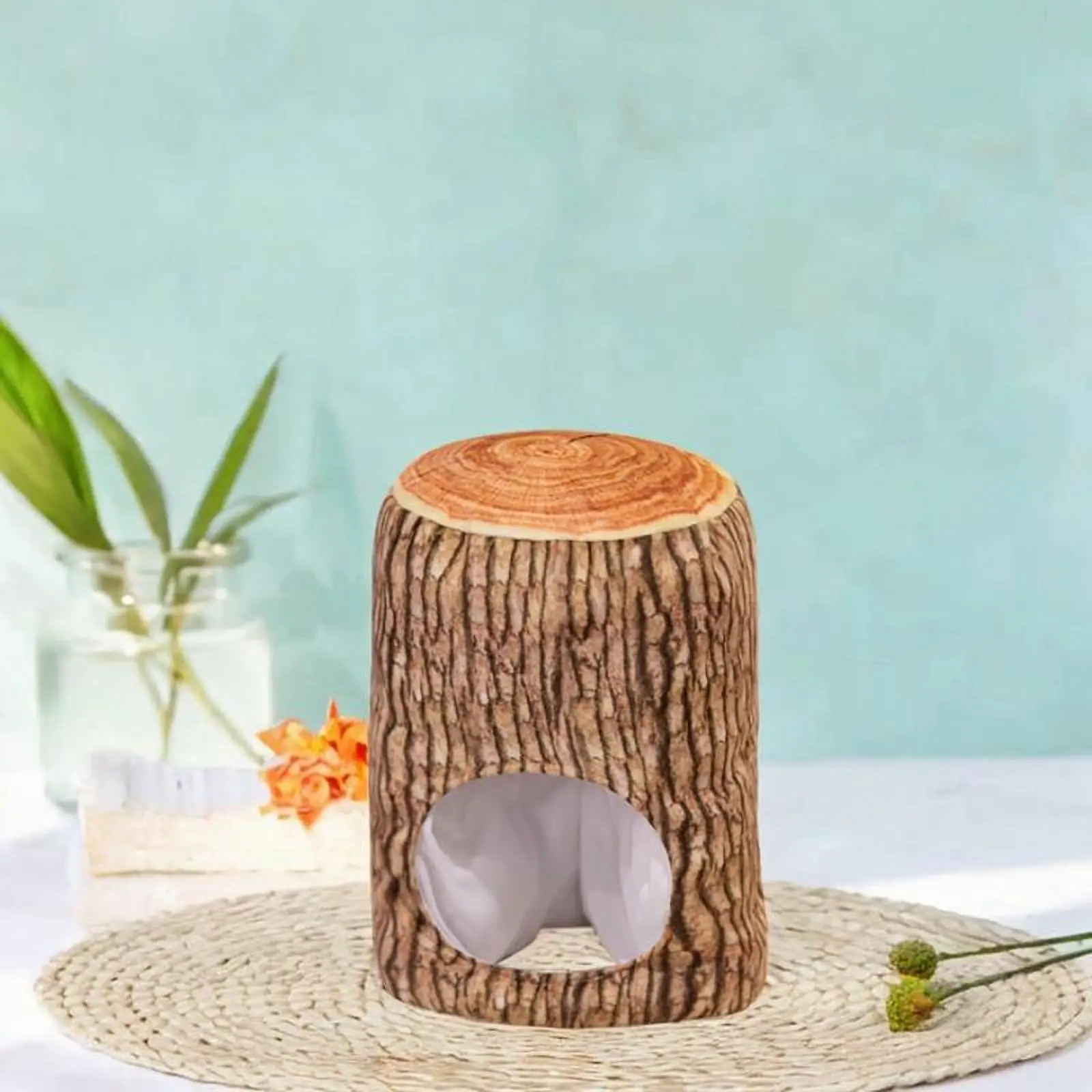 Tree Stump Shaped Plush Cap Comfortable Role-play Headpiece for Carnival Easter