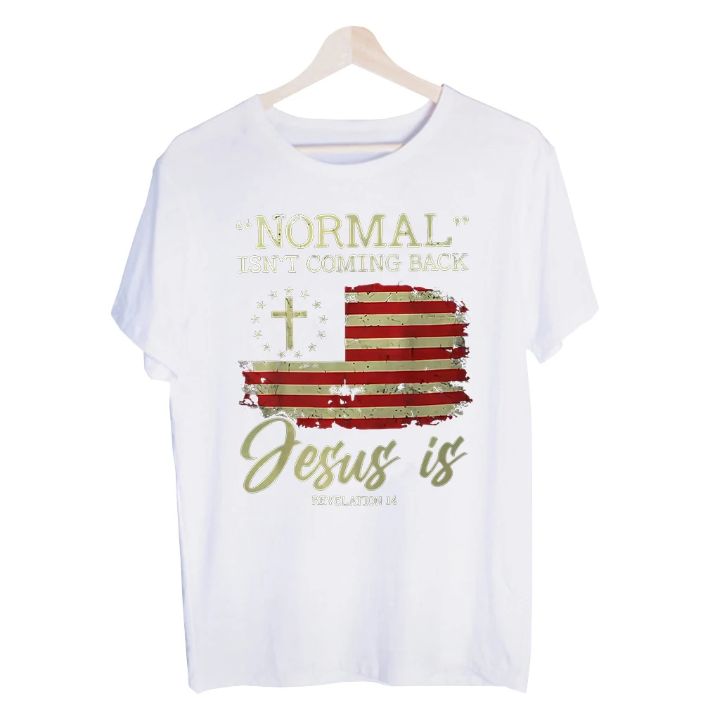 Men's American Flag and Cross Graphic Tee, Short Sleeve Crew Neck T-Shirt for Casual Daily Wear