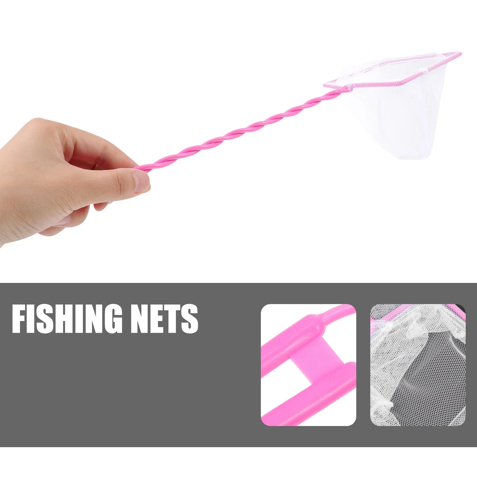 

4Pcs Kids Pink Beach Toy Small Shrimp Aquarium Fishing Fish Aquarium Fish Net Net Water Skimmer Child Play Tool