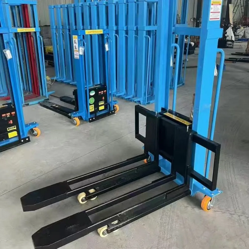 Electric forklift portable automatic hydraulic transport stacker mobile lift