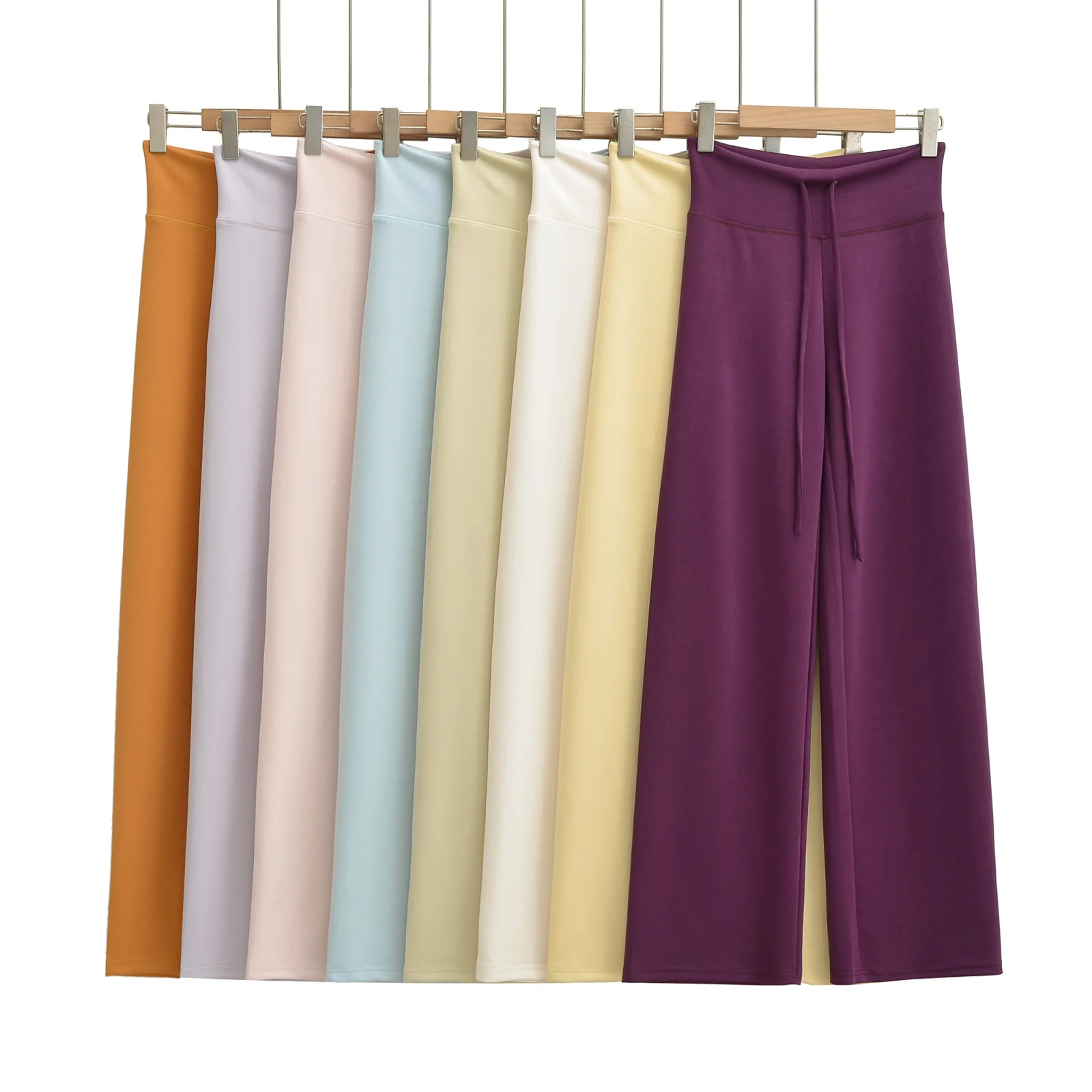 Sweet Cool Loose Fitting Drawstring Casual Pants Simple Casual Wide Leg Pants Show Body Outerwear Versatile  Color