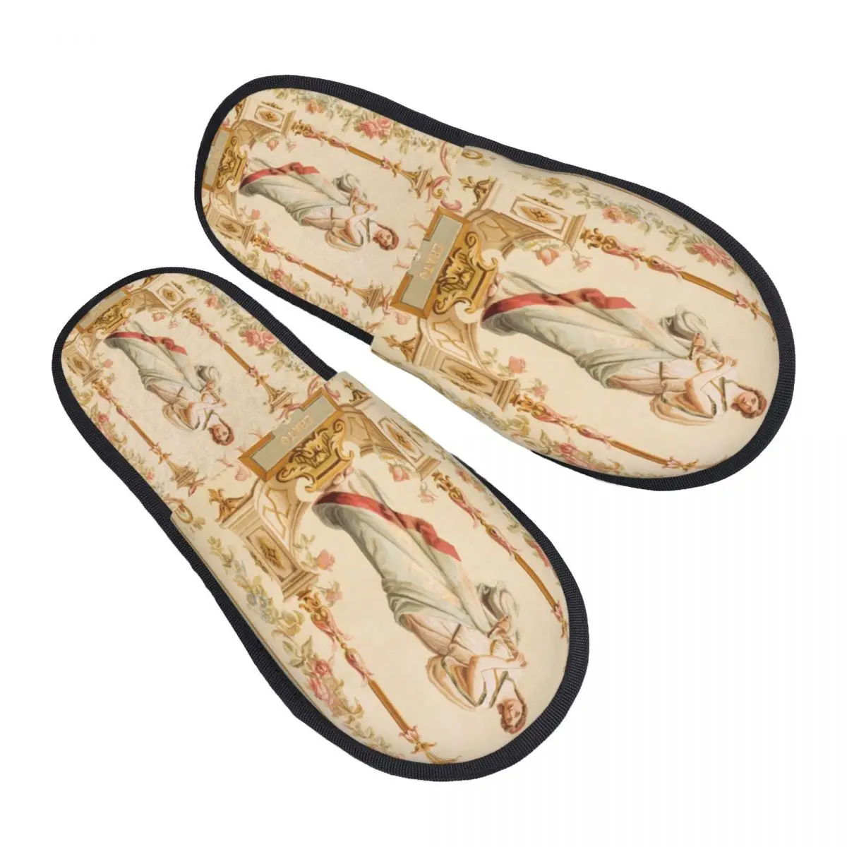 

Custom Women French Aubusson Tapestry House Slippers Soft Warm Europe Carpet Floral Memory Foam Fluffy Slipper Indoor Shoes