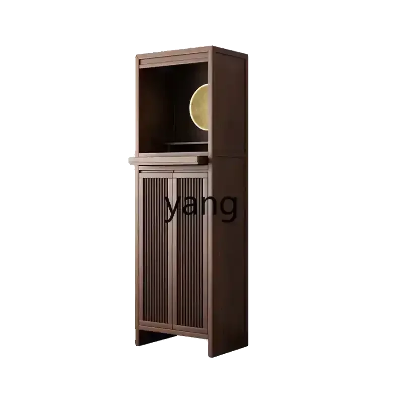 

LH Buddhist shrine Solid wood New Chinese vertical cabinet Guanyin Buddhist statue Household black walnut shrine Shrine