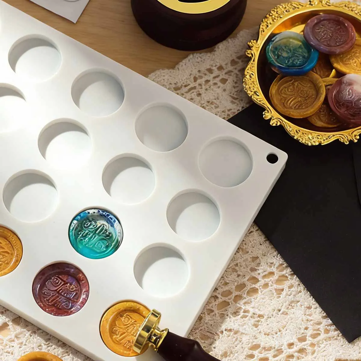 

1 шт. - Круглая форма для восковой печати, DIY, для праздничных подарков, для красного вина, цилиндрическая, для восковой печати с огненным эффектом