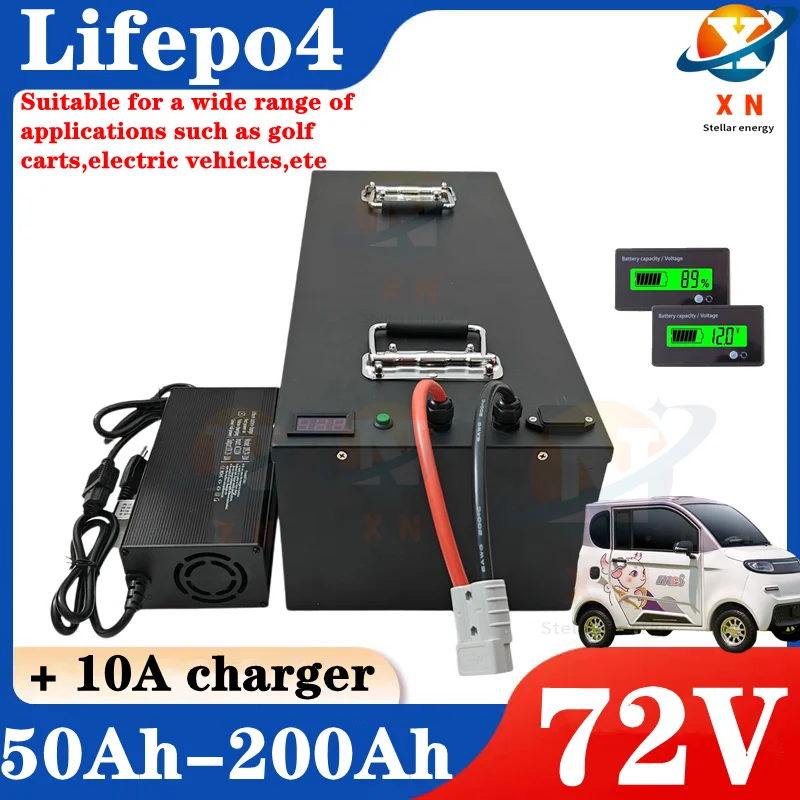 LifePo4 Lithium Battery 72V 50Ah 60AH 80AH 100AH 120AH 150Ah 200AH Golf Cart, Electric Vehicle+Charger