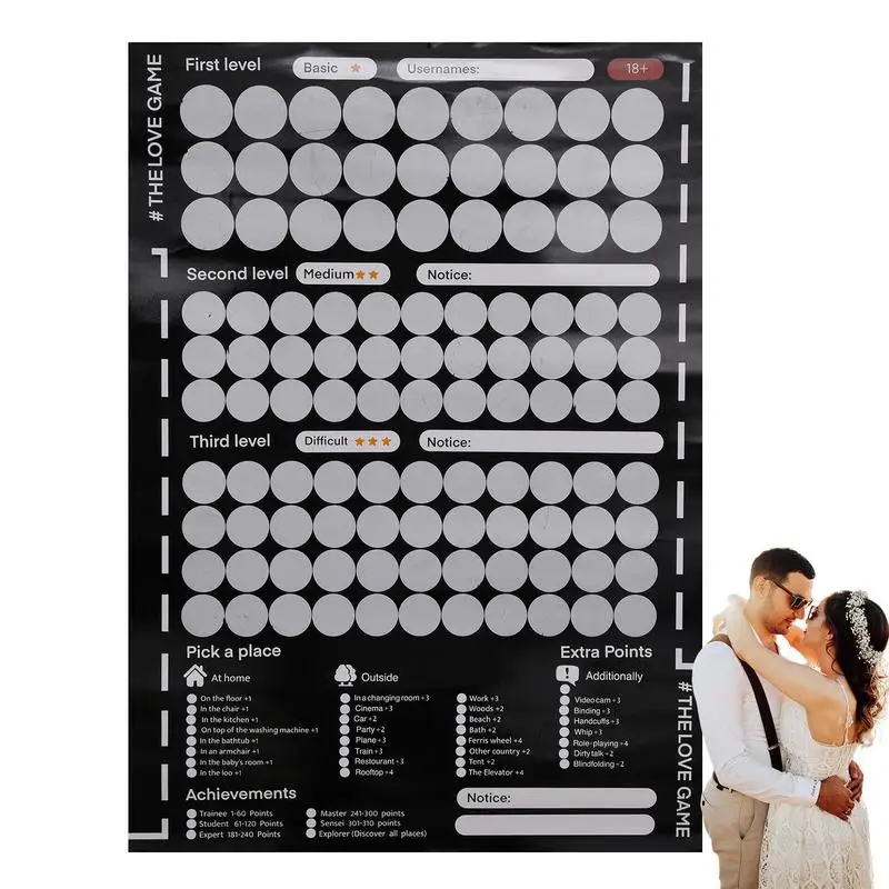 100 Things To Do Between Couples 100 Dates Scratch Off List Couples Romantic Games Date Night Ideas Bedroom Scratch Off Poster 