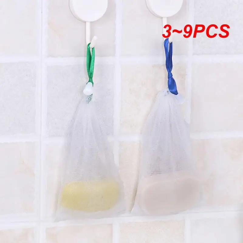 3~9PCS White Effective Cleansing Gentle Durable Nylon Soap Net For Long-lasting Use Must-have Nylon Mesh Bag