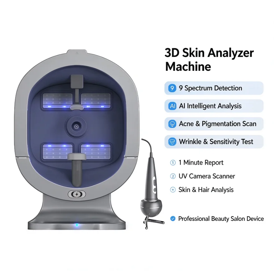 Professional 3D Facial X5 Skin Analyzer with UV Camera Scanner Digital Skin & Hair Analysis Machine for Comprehensive Facial