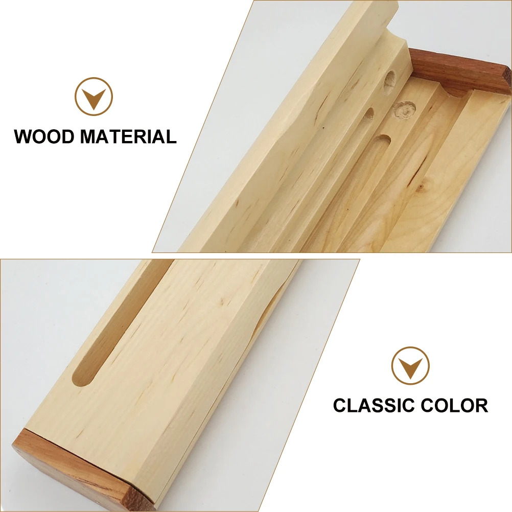 

Pencil Case Wooden Cards Holder Stationery Box Business School Supplies Student