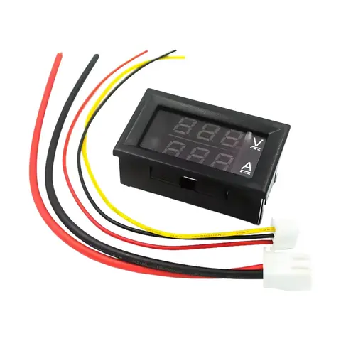 डिजिटल वोल्टमीटर एमीटर डीसी 100V 10A एम्प वोल्टेज करंट मीटर टेस्टर 0.28 इंच डुअल एलईडी डिस्प्ले पैनल कनेक्ट वायर के साथ 6 best sales वोल्टेज करंट डिस्प्ले - №4