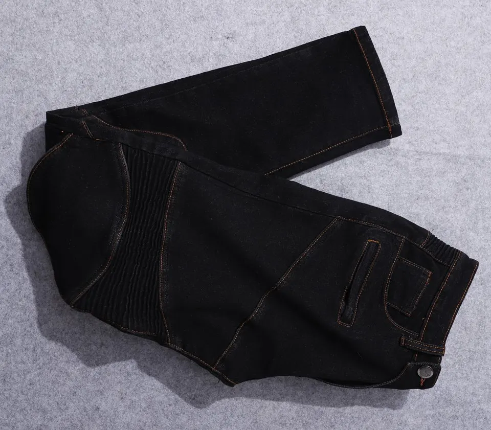 Jeans da moto da uomo Pantaloni da moto da turismo Jeans da moto da motocross blu/neri con protezione per le ginocchia